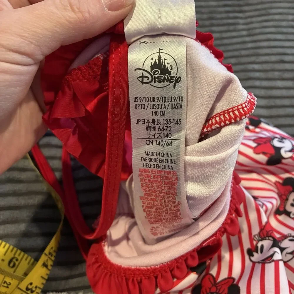 Disney Parks One Piece Minnie Mouse Swimsuit Girl Size 9/10